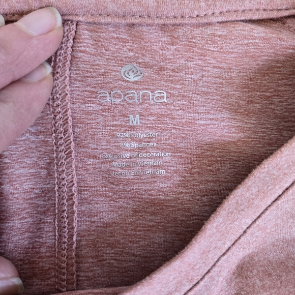 Apana long sleeve pink knot front soft yoga workout wear sz M - Picture 3 of 5